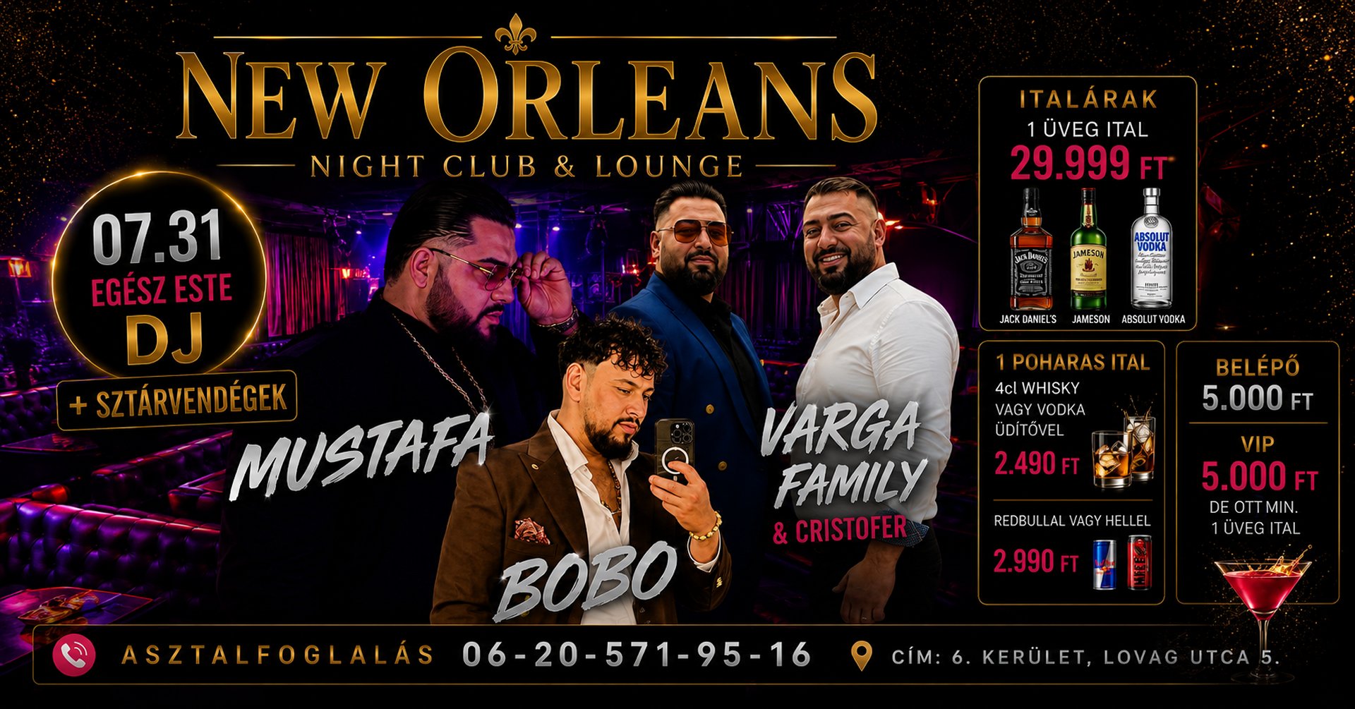 Egy újabb remek este a New Orleans Music Clubban: Pesti Party - JÚL. 31. péntek este!