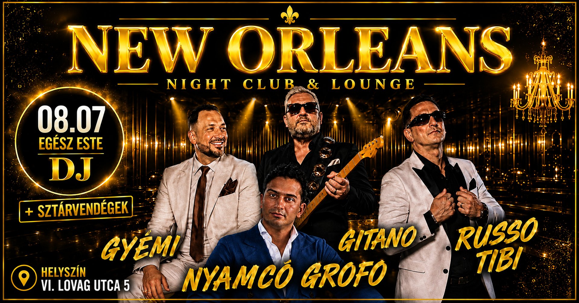 Egy újabb remek este a New Orleans Music Clubban: Pesti Party - AUG. 7. péntek este!