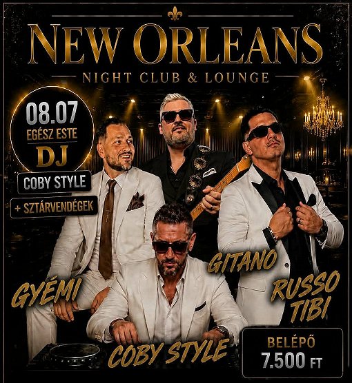 Egy újabb remek este a New Orleans Music Clubban: Pesti Party - AUG. 7. péntek este!