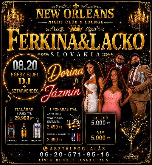 Egy újabb remek este a New Orleans Music Clubban: Pesti Party - AUG. 20. csütörtök este!