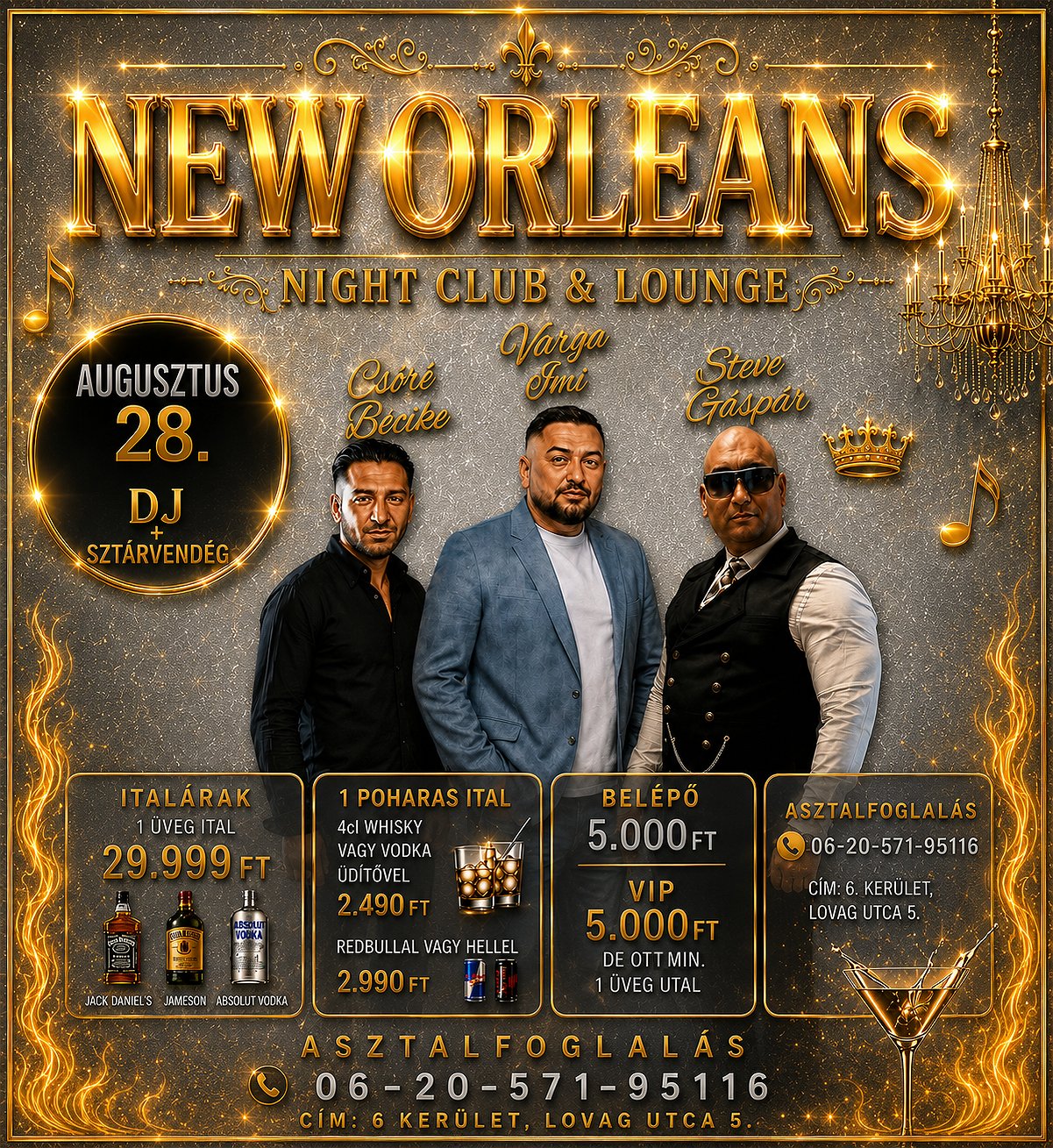 Egy újabb remek este a New Orleans Music Clubban: Pesti Party - AUG. 28. péntek este!