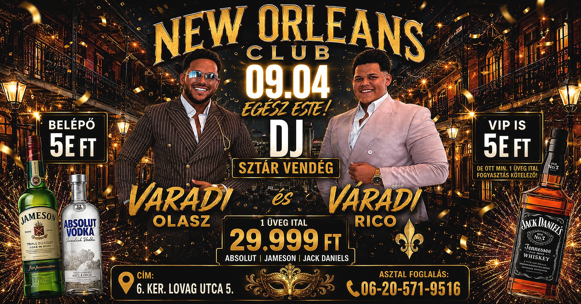 Egy újabb remek este a New Orleans Music Clubban: Pesti Party - SZEPT. 4. péntek este!