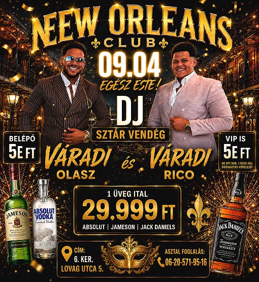 Egy újabb remek este a New Orleans Music Clubban: Pesti Party - SZEPT. 4. péntek este!
