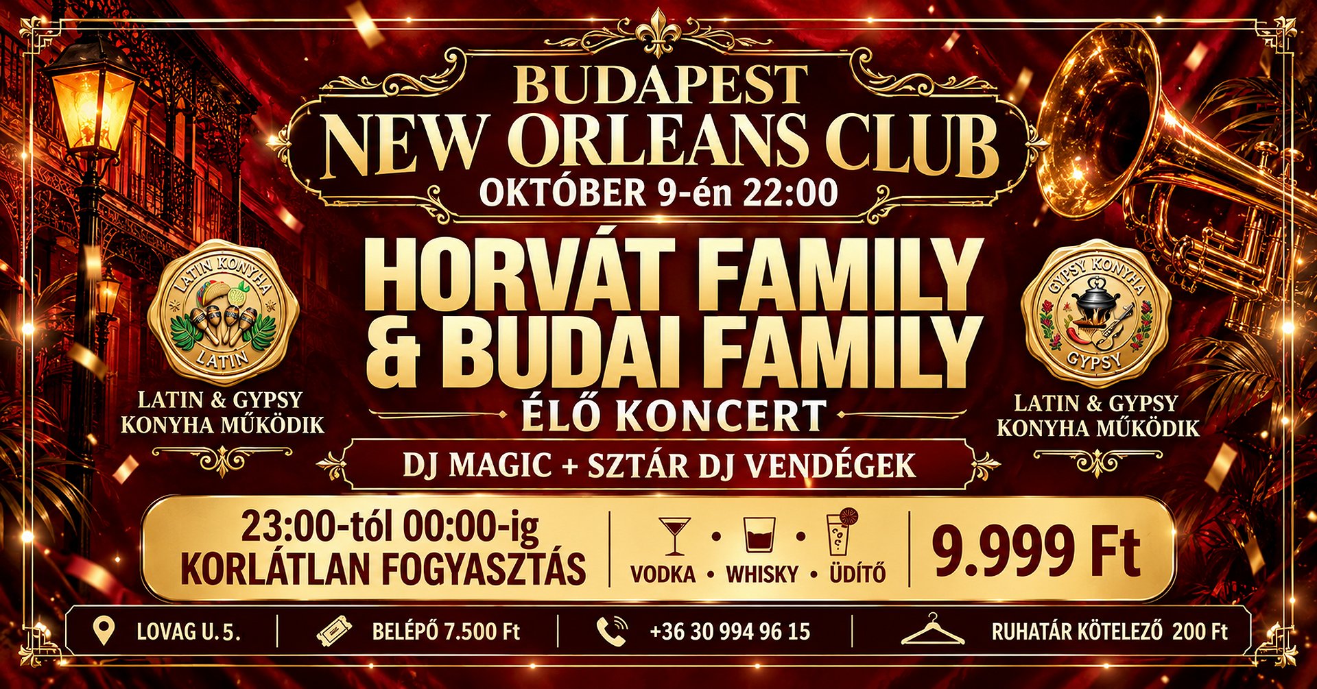Egy újabb remek este a New Orleans Music Clubban: Horvát Family & Budai Family - OKT. 9. péntek este!
