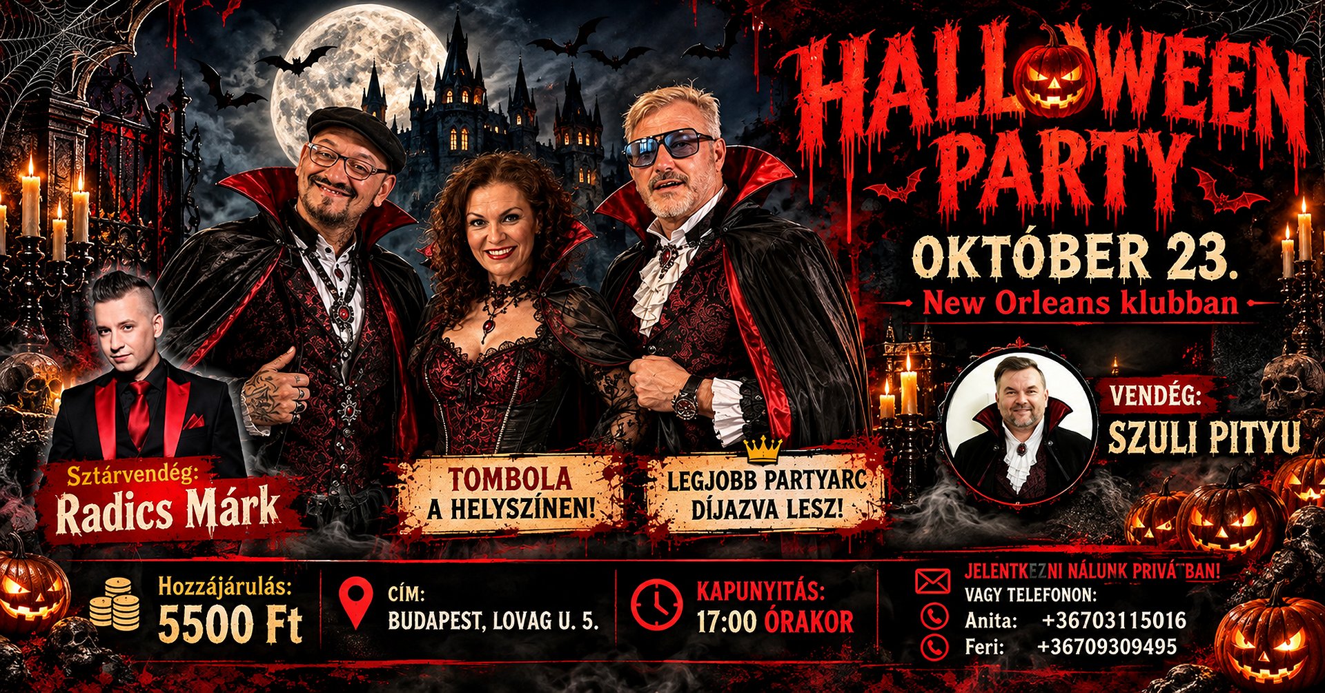 Egy újabb remek este a New Orleans Music Clubban: Halloween Party - OKT. 23. péntek este!